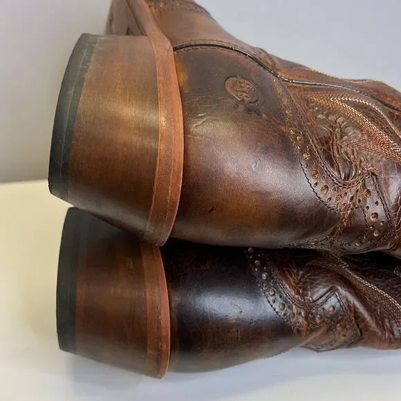 DOUBLE H Boots Leather Square Toe Cowboy 314379 Brown DOUBLE H Boots Mens 7.5 D Brown Leather Square Toe Cowboy  main image 2
